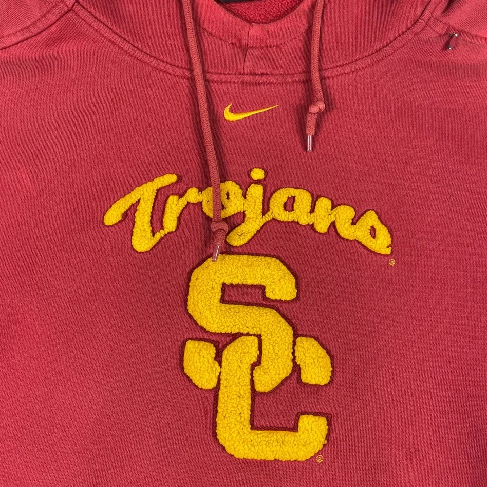 Vintage USC Trojans Hoodie Mens Large Red Nike Team Pullover Fleece Sweater
